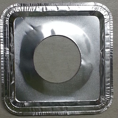 michealvkwam 12 Pcs Disposable Square Aluminum Foil Gas Burner Stove Covers - B07G9NWXYW